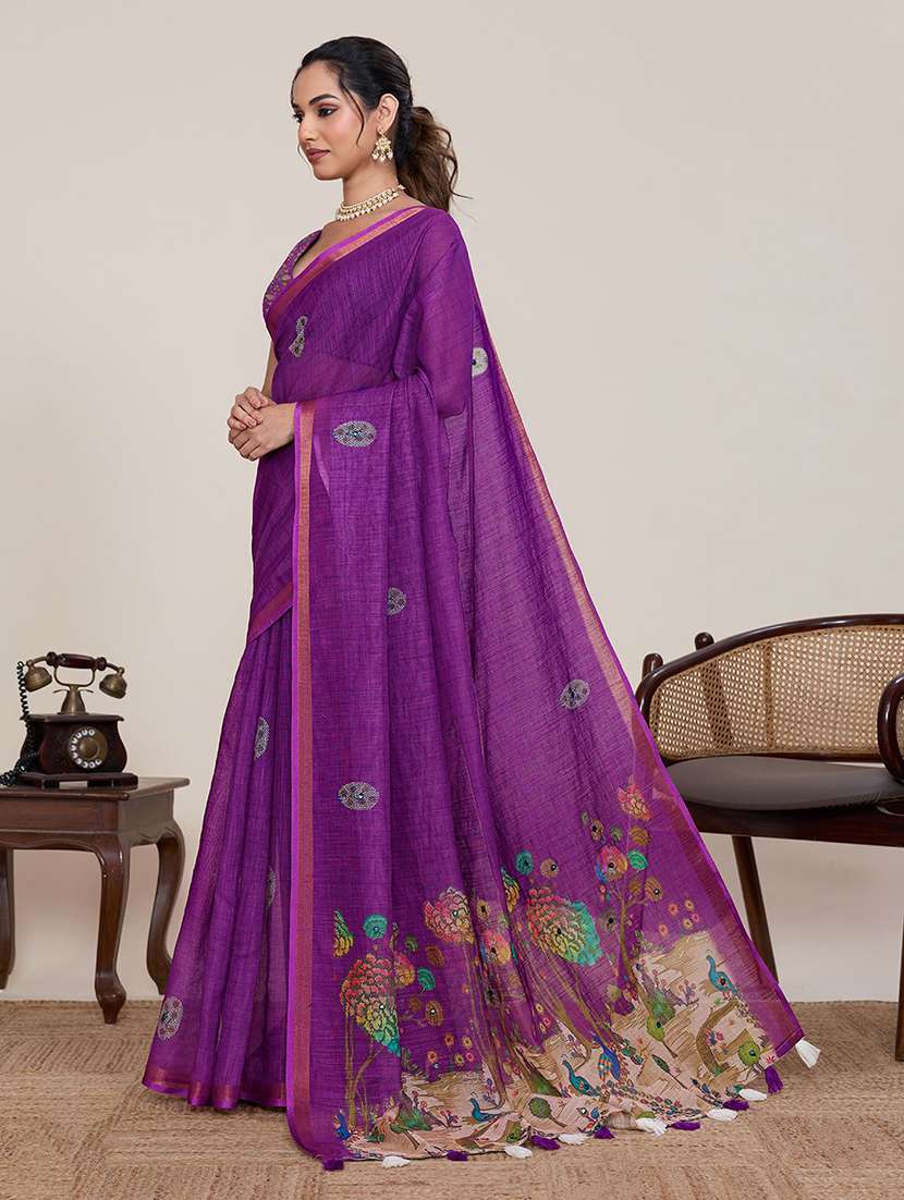 women printed casual wear saree with blouse - 22565634 -  Standard Image - 2