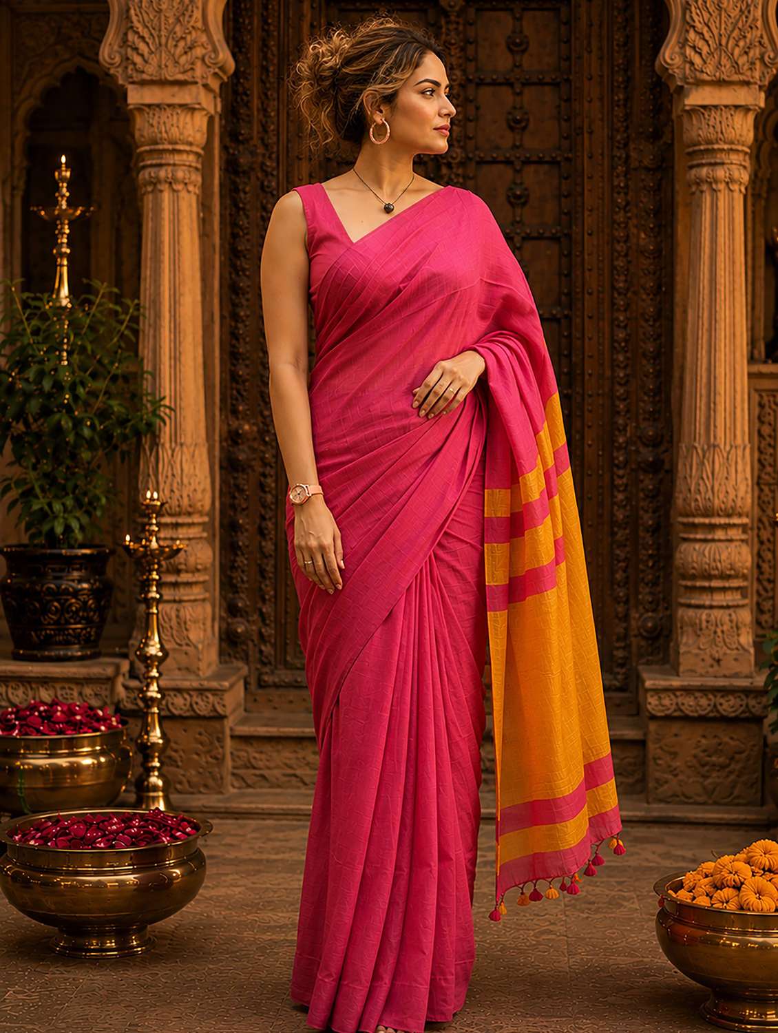 women self design handloom saree with blouse - 22565659 -  Standard Image - 2