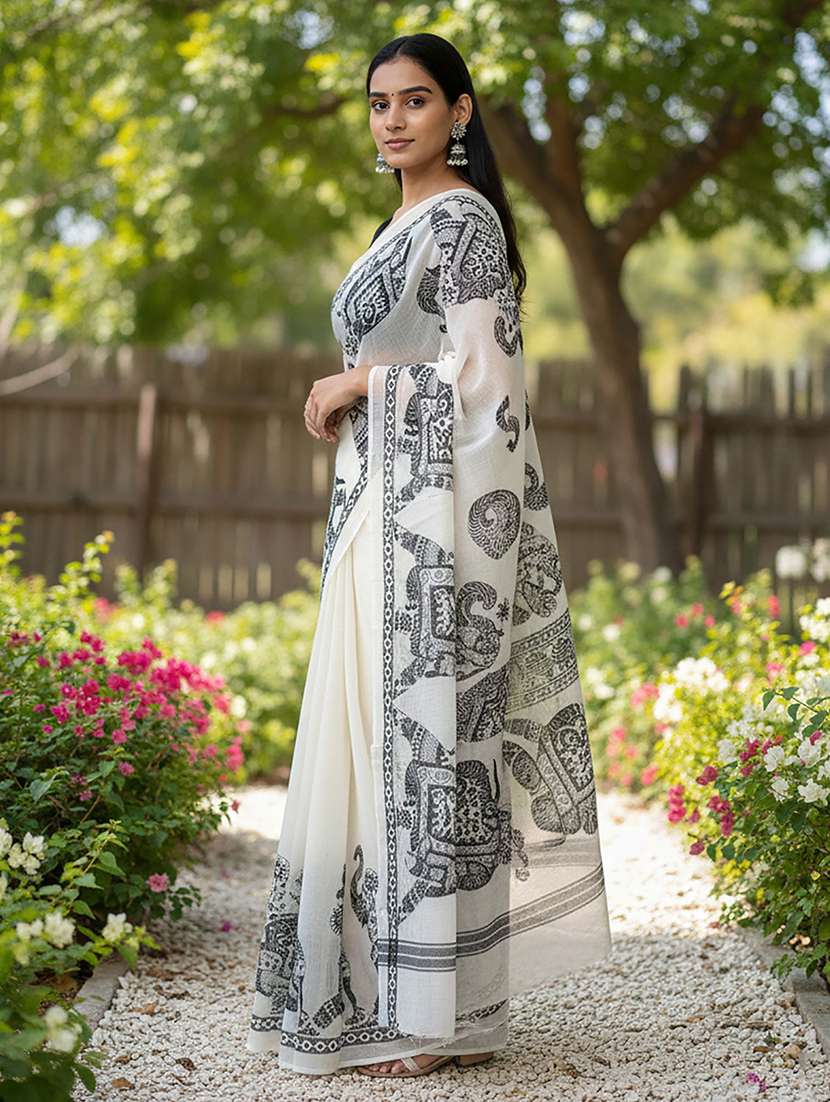 women printed handloom saree with blouse - 22565700 -  Standard Image - 2
