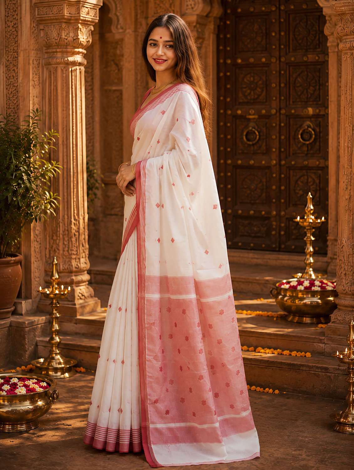 women self design handloom saree with blouse - 22565711 -  Standard Image - 2