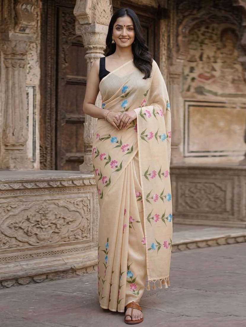 women printed casual wear saree