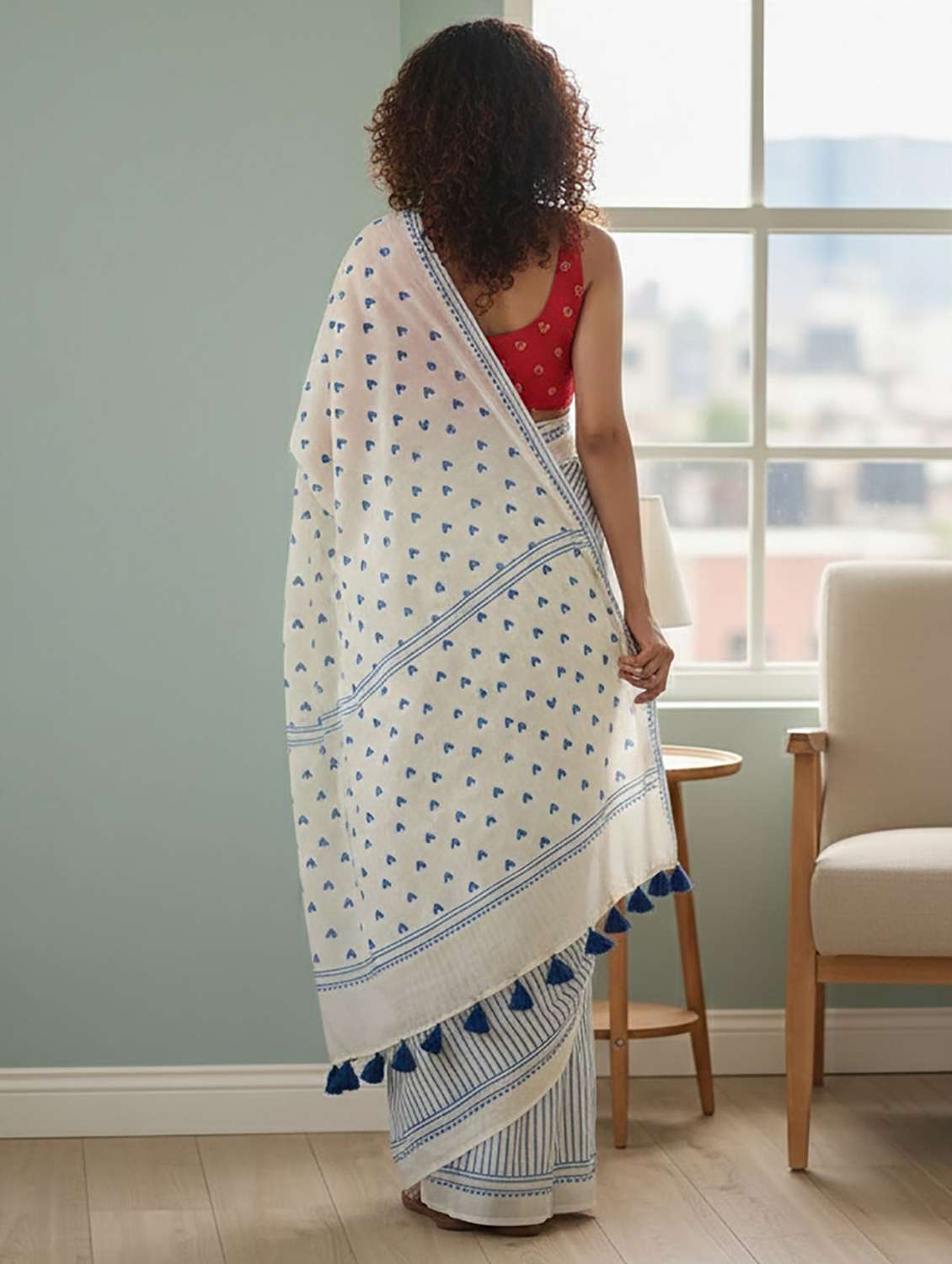 women printed casual wear saree with blouse - 22565928 -  Standard Image - 2