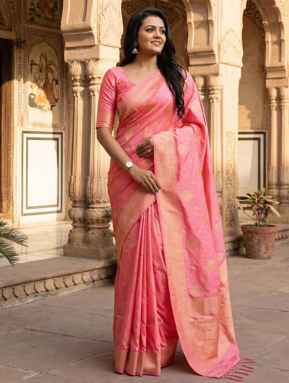 women self design banarasi saree