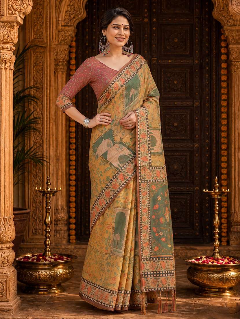 women printed casual wear saree - 22566369 -  Standard Image - 2
