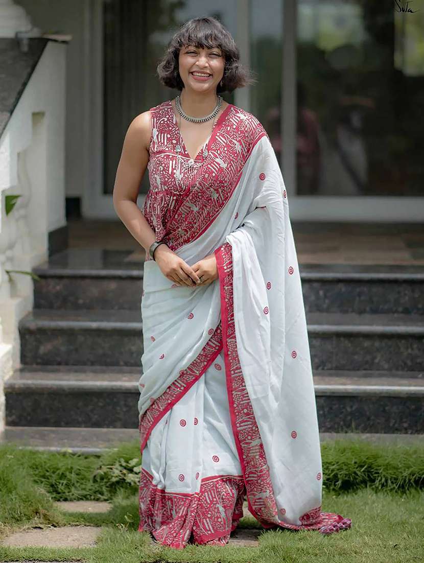 women printed casual wear saree