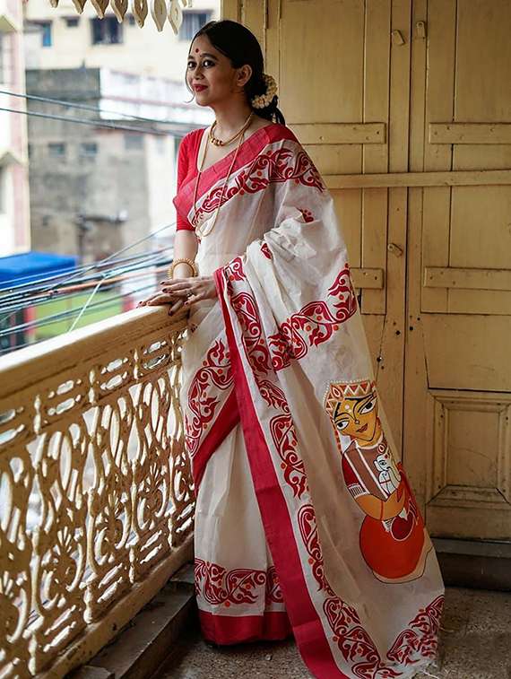 women printed casual wear saree