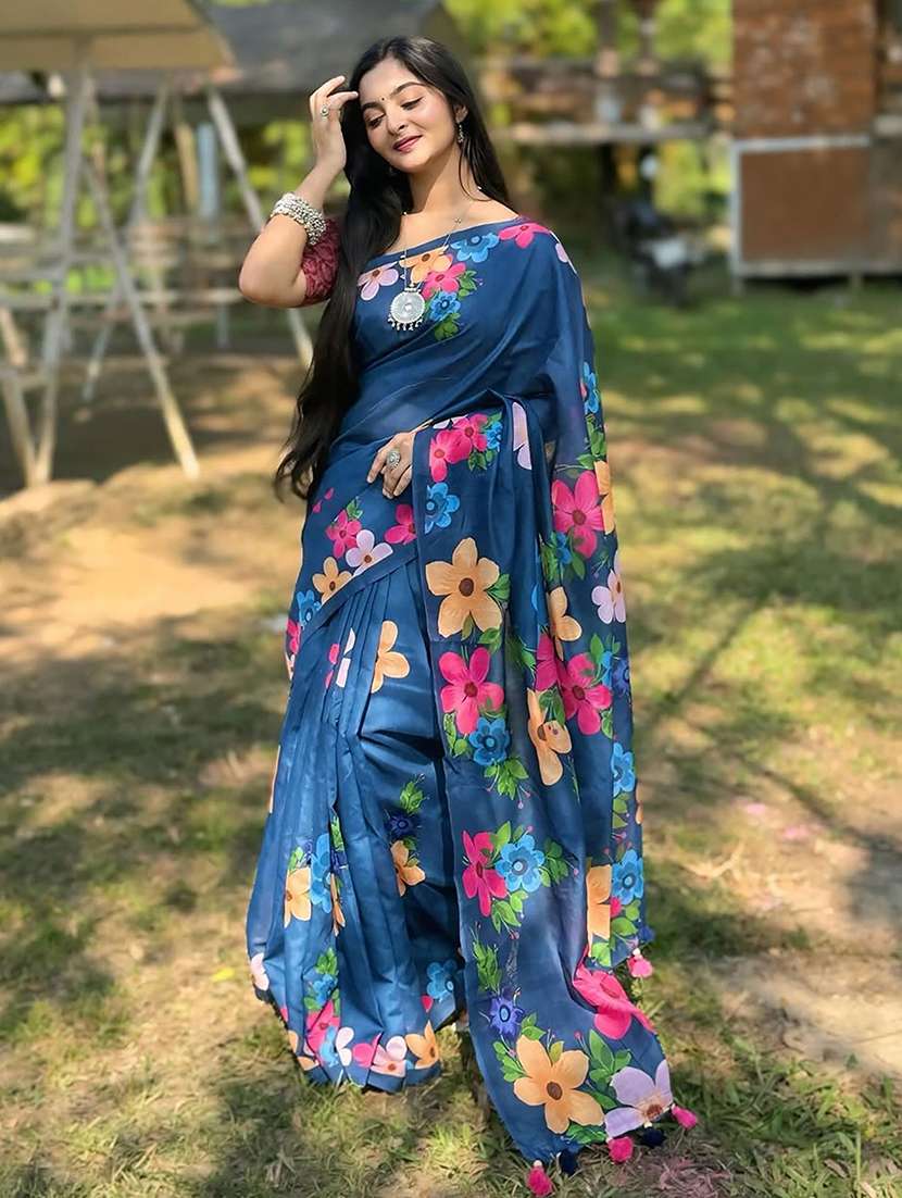 Women Printed Casual Wear Saree - 22566874 -  Standard Image - 2
