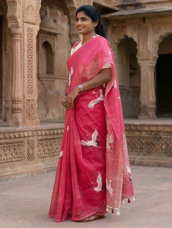 Women Printed Casual Wear Saree - 22566929 -  Standard Image - 2