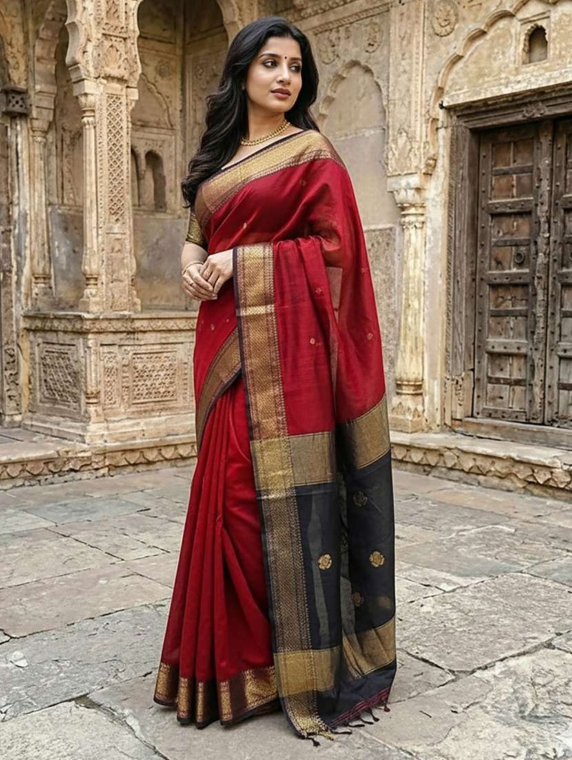 women self design bordered saree with blouse - 22567123 -  Standard Image - 2