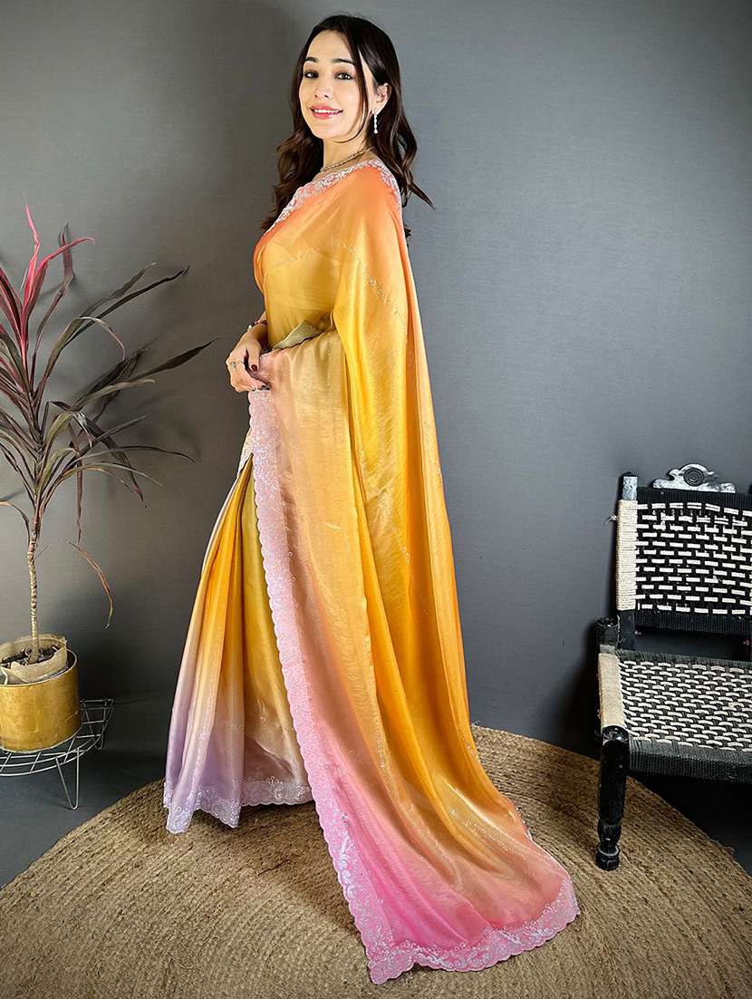 women ombre embellished saree with blouse - 22567230 -  Standard Image - 2