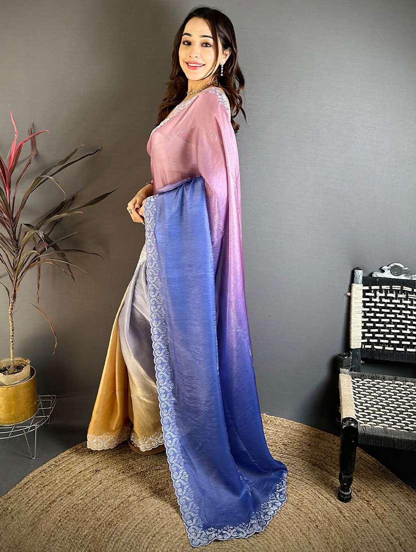 Women Ombre Embellished Saree With Blouse - 22567231 -  Standard Image - 2