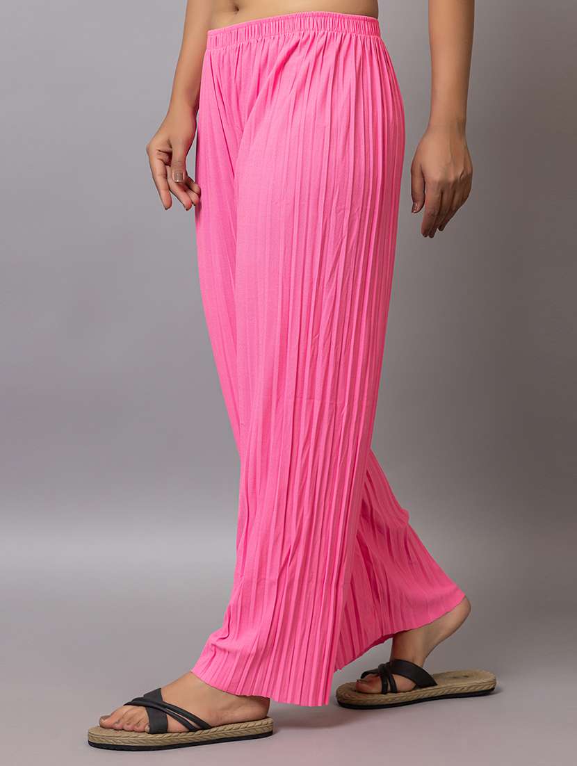 women solid mid rise straight palazzo - 22567269 -  Standard Image - 2