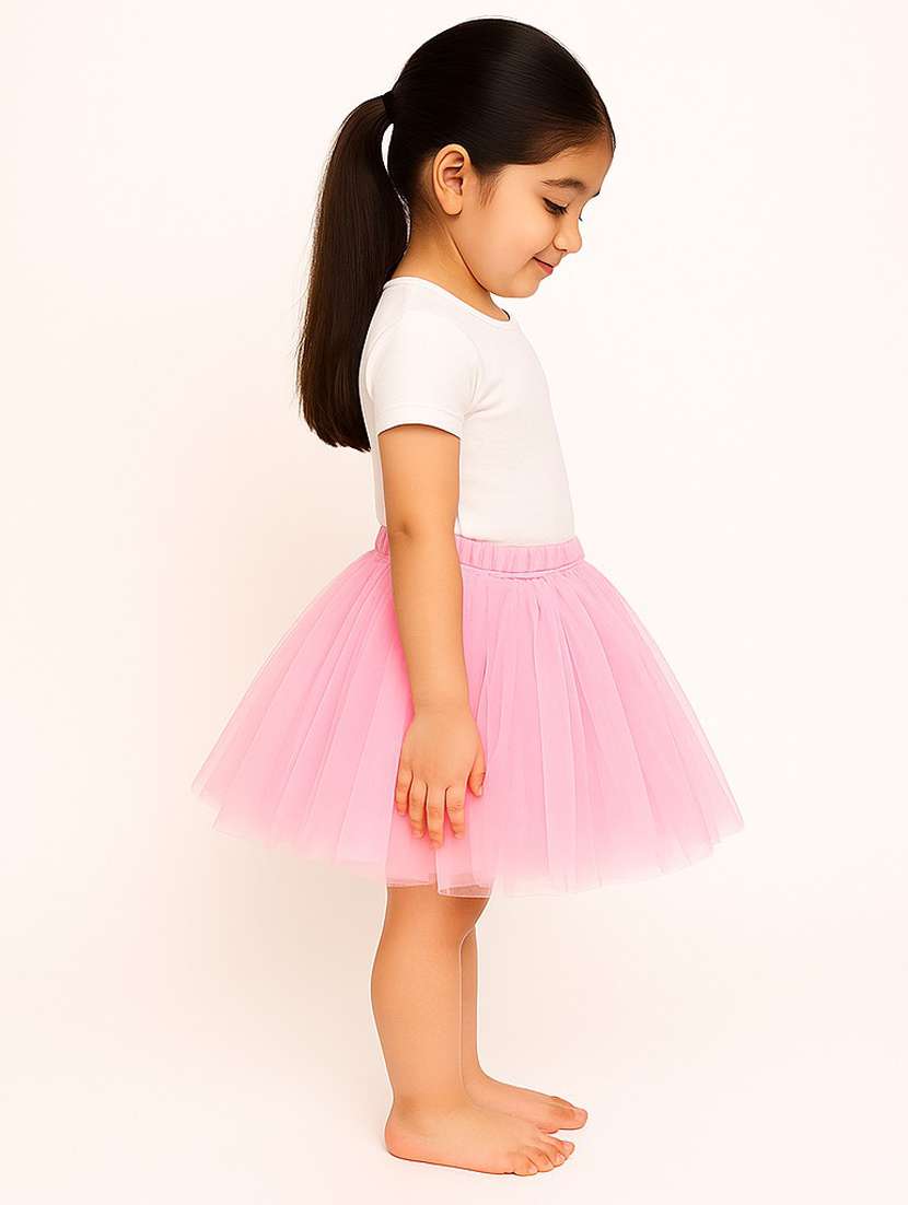 Girls Solid Mid Rise Flared Skirt - 22567401 -  Standard Image - 2