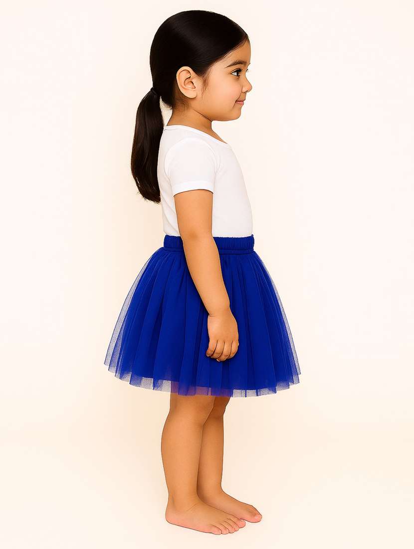 girls solid mid rise flared skirt - 22567407 -  Standard Image - 2