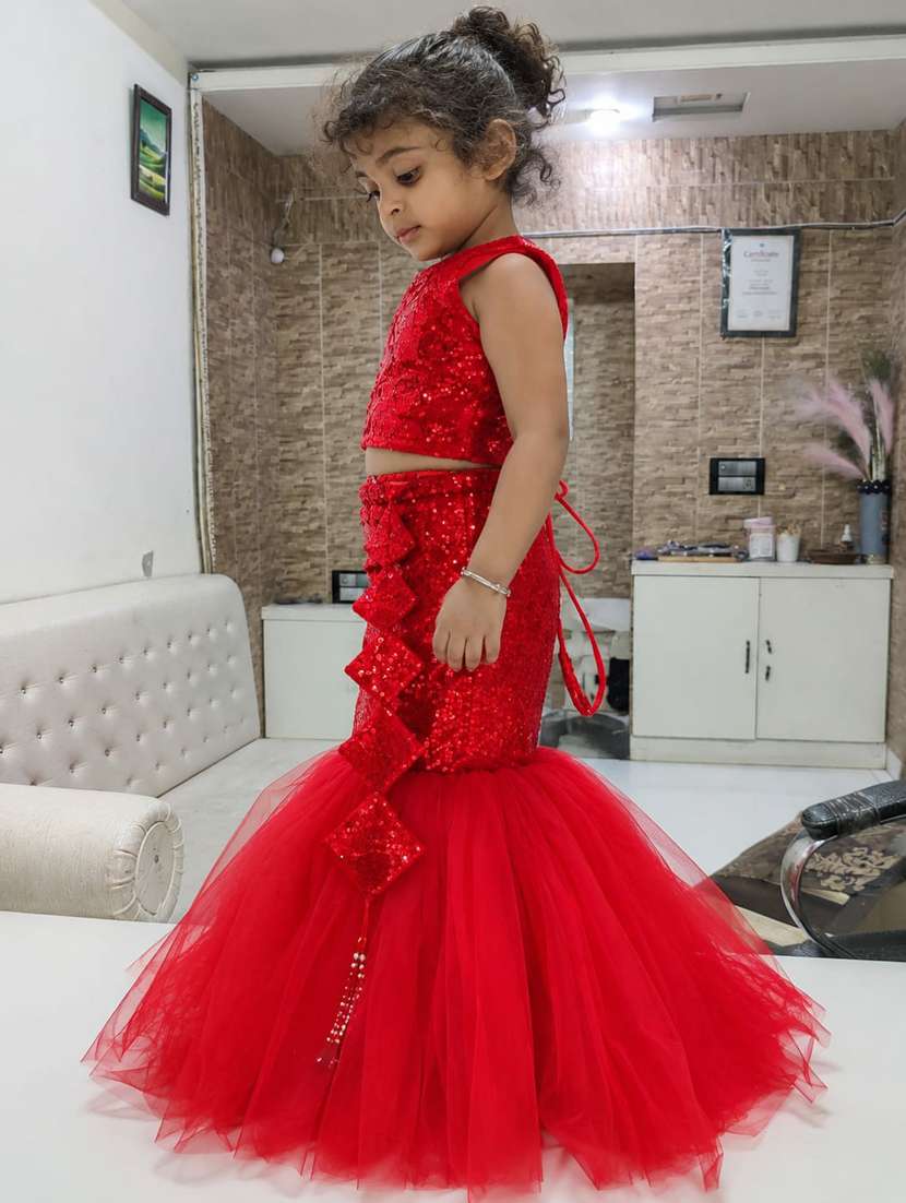 Girls Sequined Lehenga Choli Set - 22567430 -  Standard Image - 2