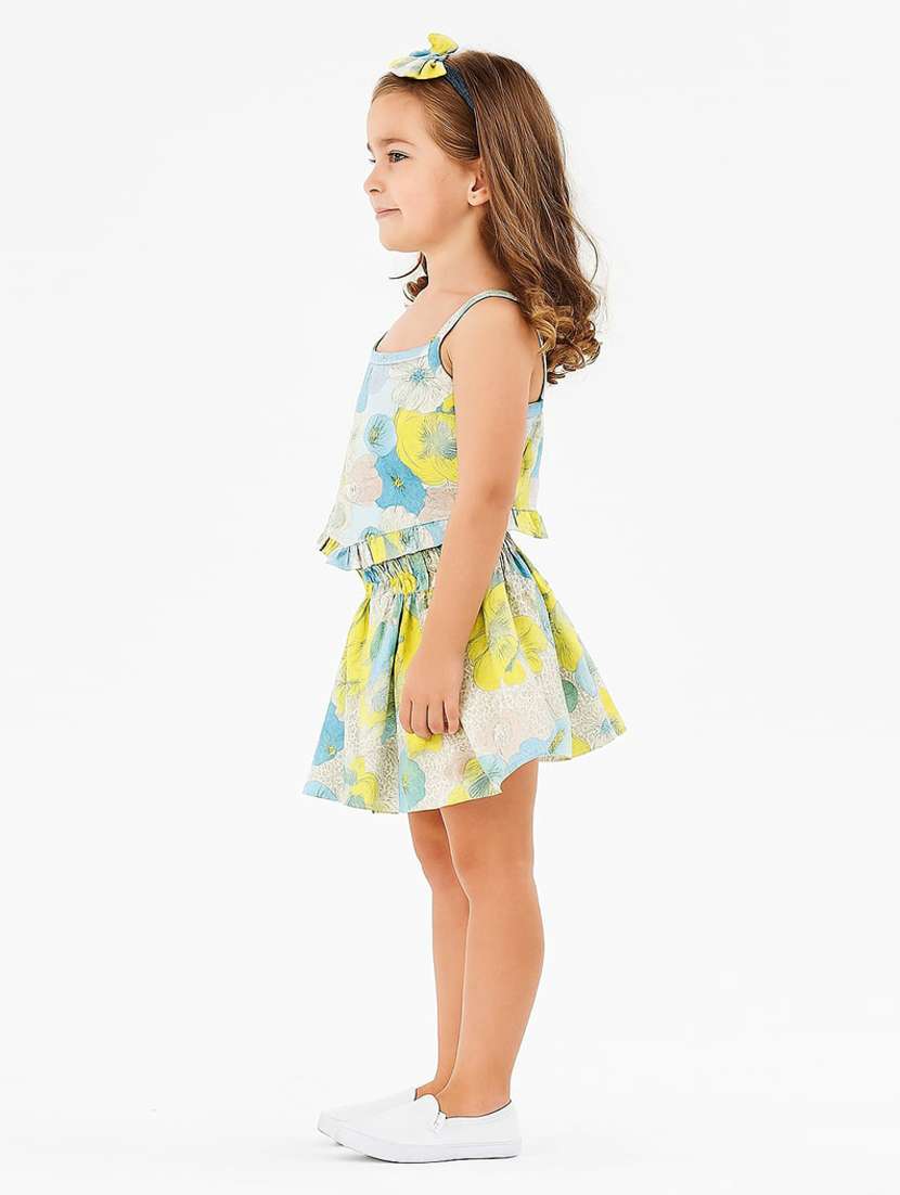 girls printed sleeveless top and skirt co-ord set - 22567432 -  Standard Image - 2