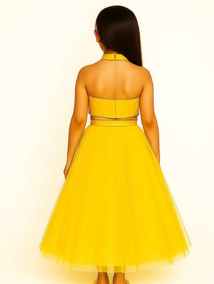 girls embellished halter neck lehenga choli set - 22567480 -  Standard Image - 2