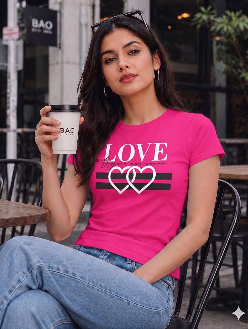 women printed short sleeves regular fit t-shirt