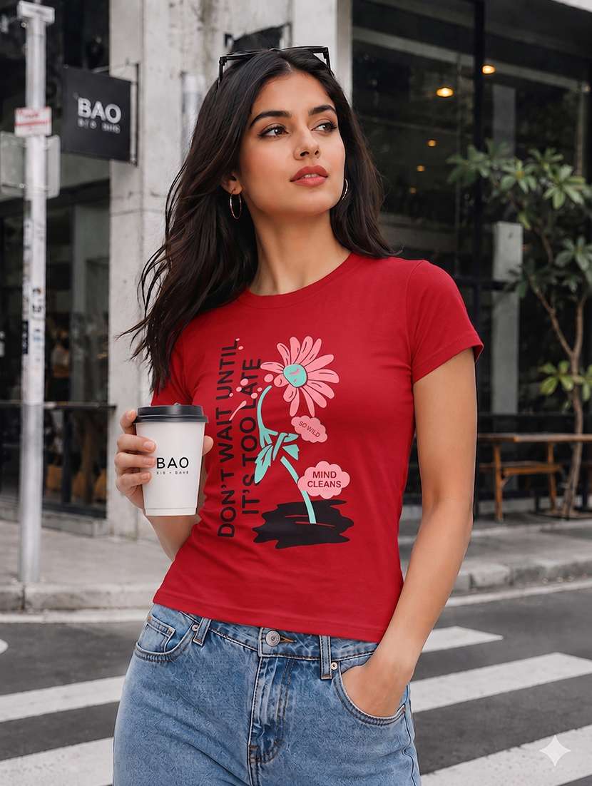 women printed short sleeves regular fit t-shirt - 22567493 -  Standard Image - 2
