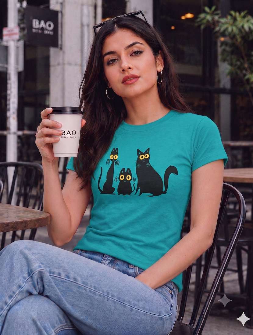 women printed short sleeves regular fit t-shirt