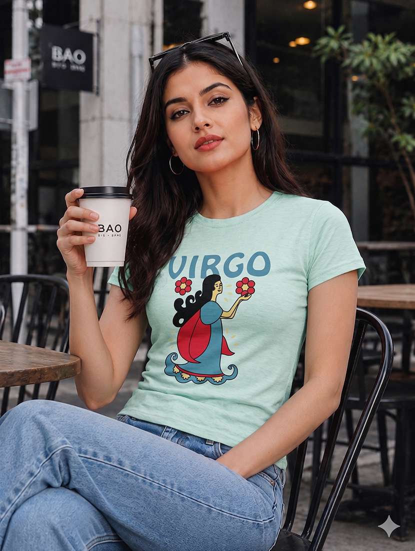 women printed short sleeves regular fit t-shirt