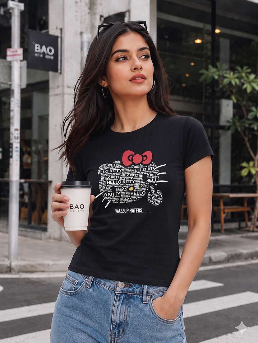 women printed short sleeves regular fit t-shirt - 22567507 -  Standard Image - 2