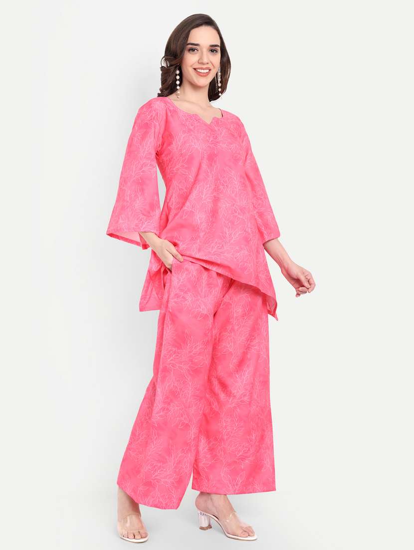 Women Printed Three Quarter Sleeves Ethnic Co-ord Set - 22567536 -  Standard Image - 2