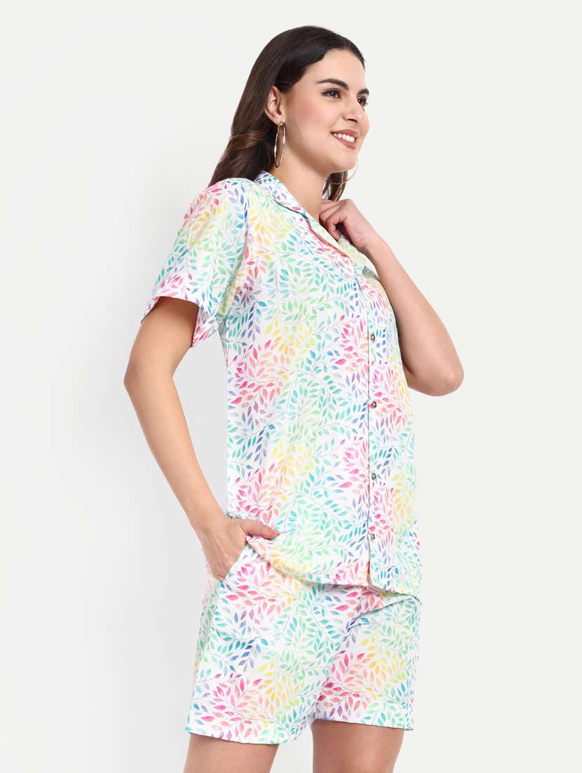 women printed short sleeves shirt and shorts set - 22567572 -  Standard Image - 2