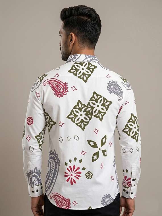 men printed long sleeves casual shirt - 22567636 -  Standard Image - 2