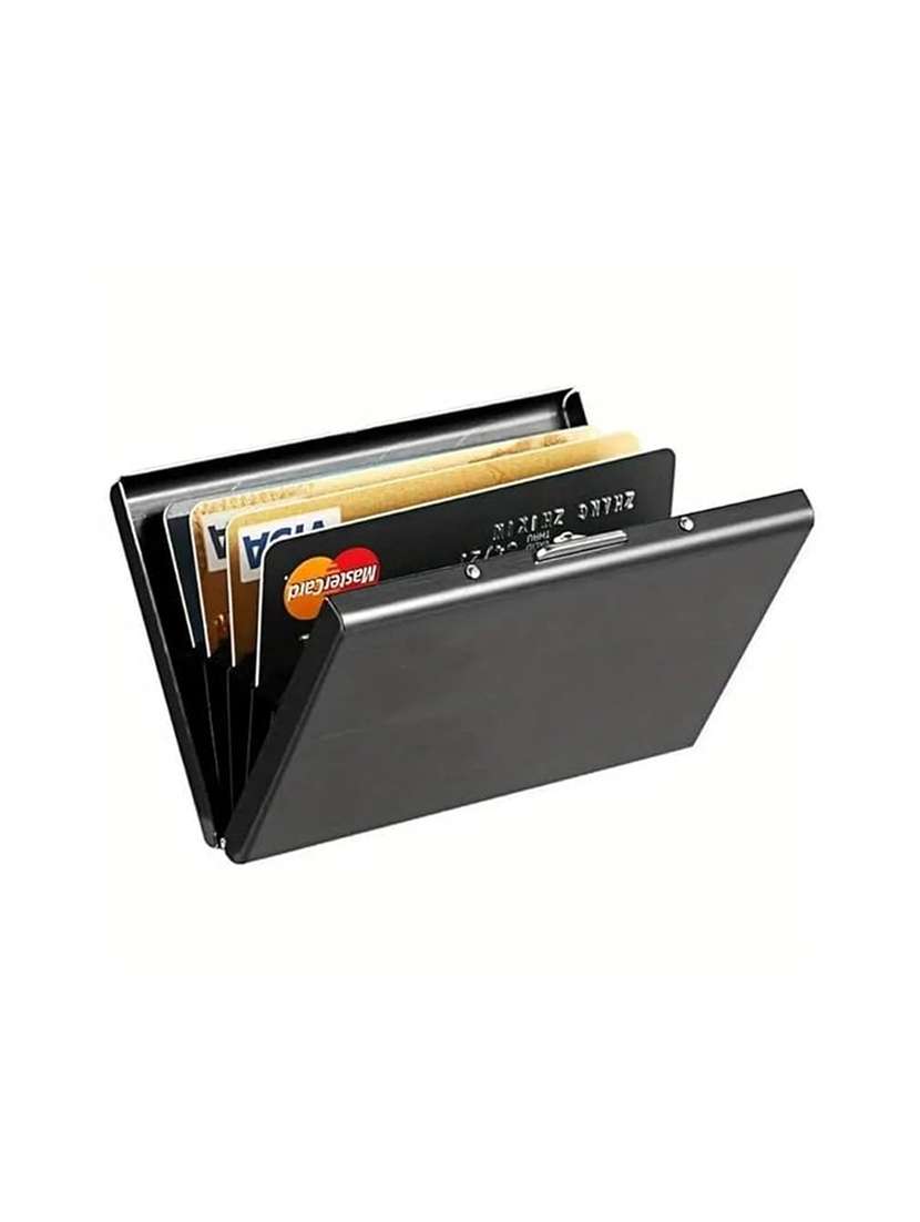 black metal card holder wallet with 5 card slots - 22567724 -  Standard Image - 2