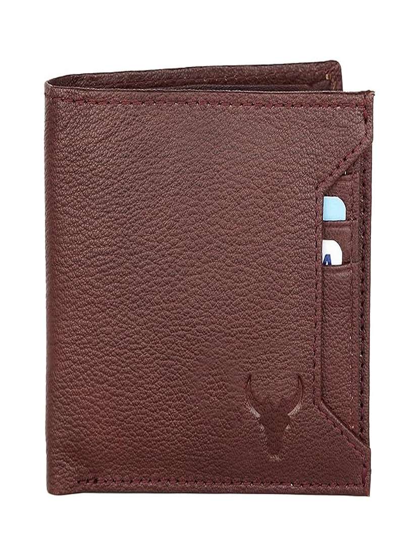 genuine leather bi-fold wallet with multiple card slots