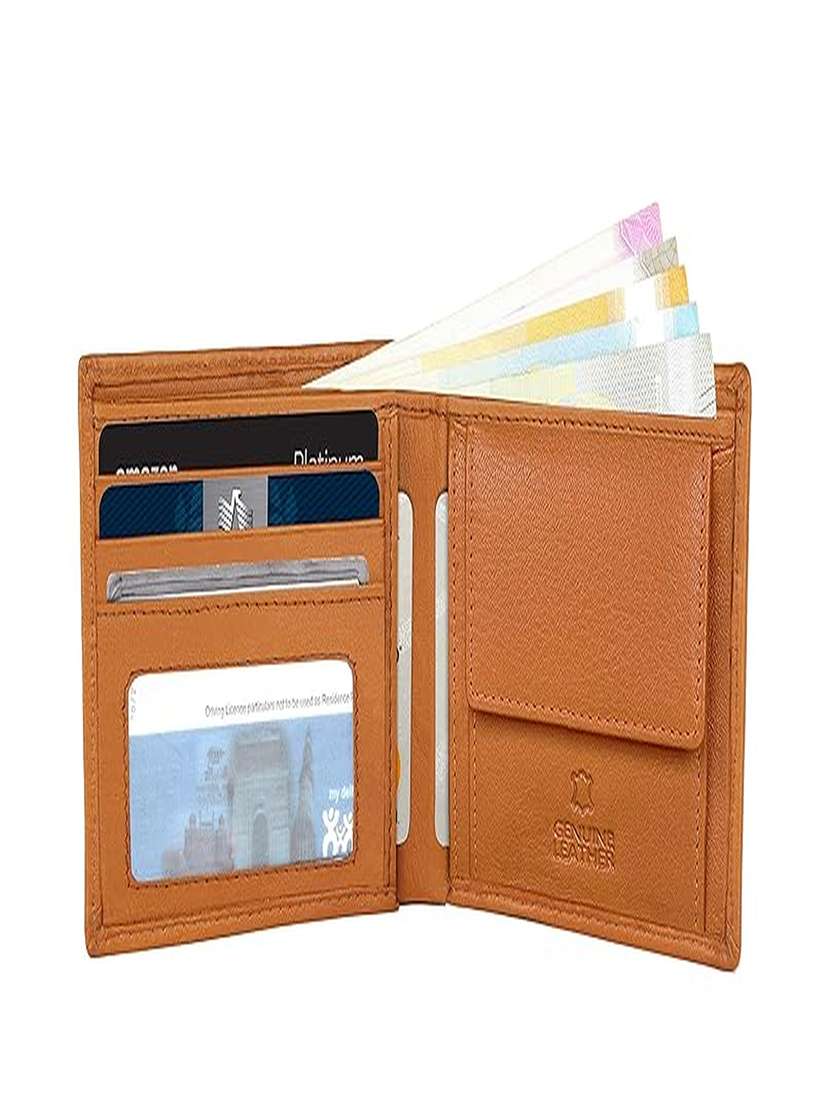 genuine leather bi-fold wallet with multiple card slots - 22567755 -  Standard Image - 2