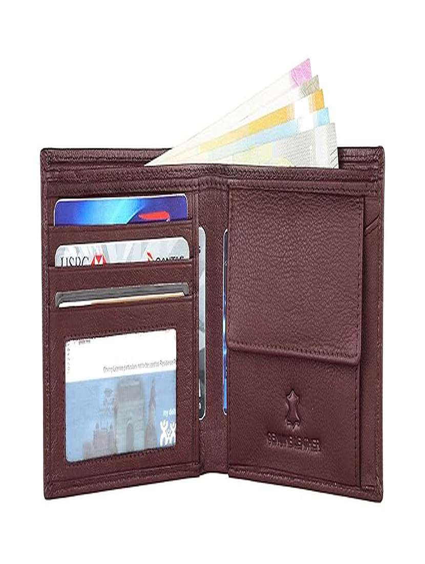genuine leather bi-fold wallet with multiple card slots - 22567760 -  Standard Image - 2