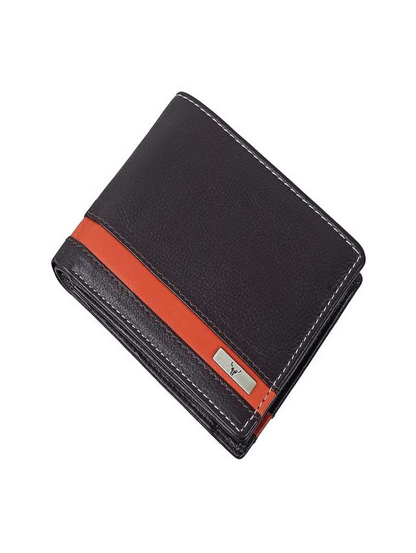 brown leather bi-fold wallet with card slots