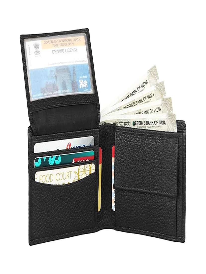 black leather bi-fold wallet with card slots - 22567773 -  Standard Image - 2