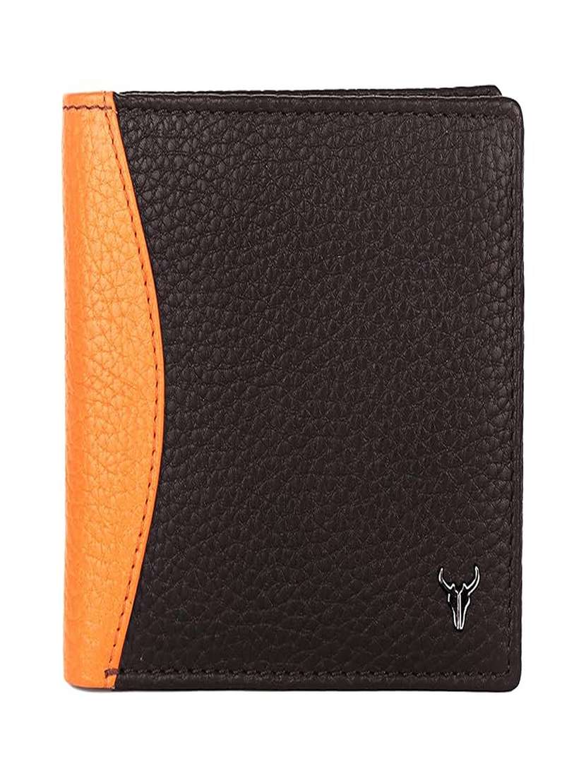 brown leather bi-fold wallet with card slots