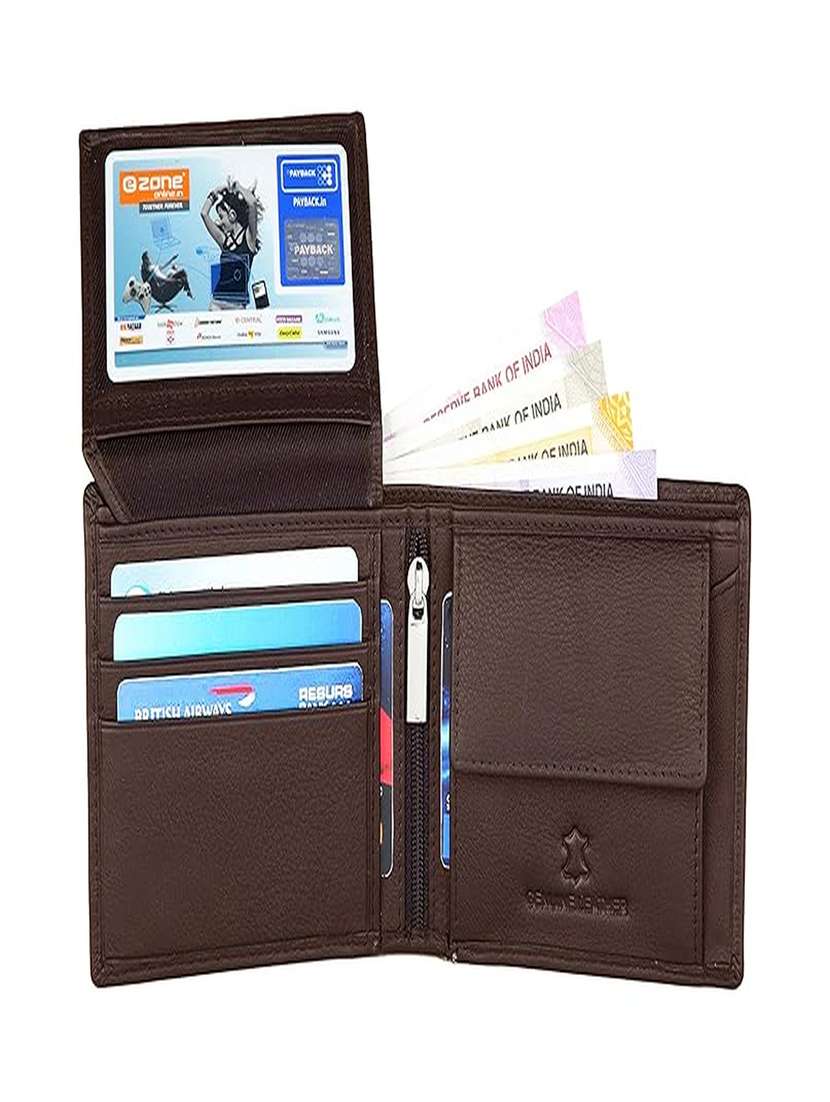 Brown Leather Wallet With Snap Button Closure - 22567776 -  Standard Image - 2