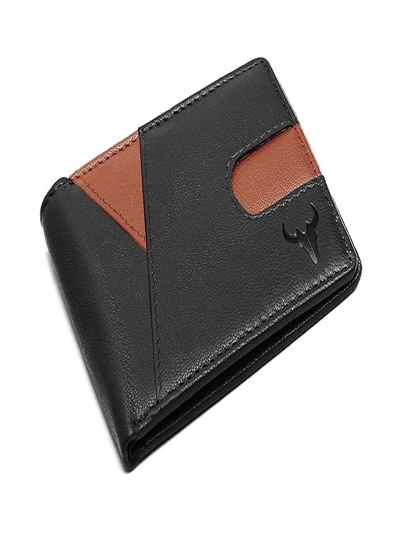 black leather bi-fold wallet with card slots