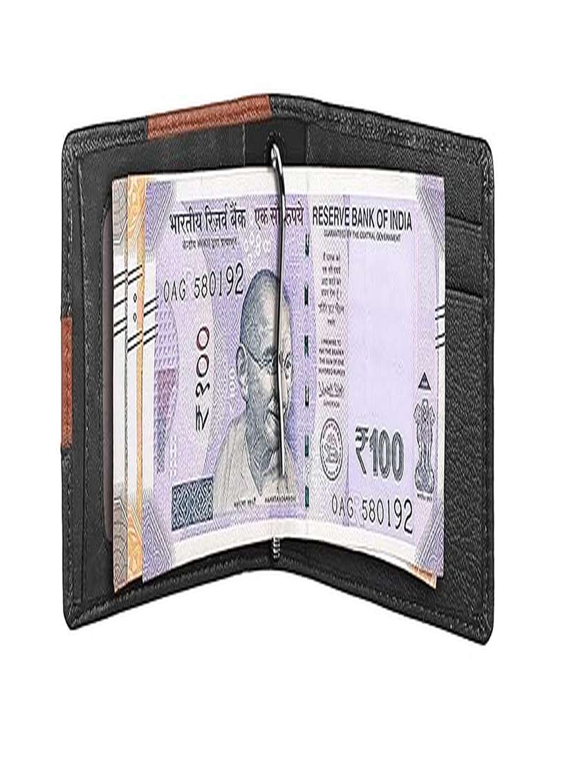 black leather bi-fold wallet with card slots - 22567779 -  Standard Image - 2