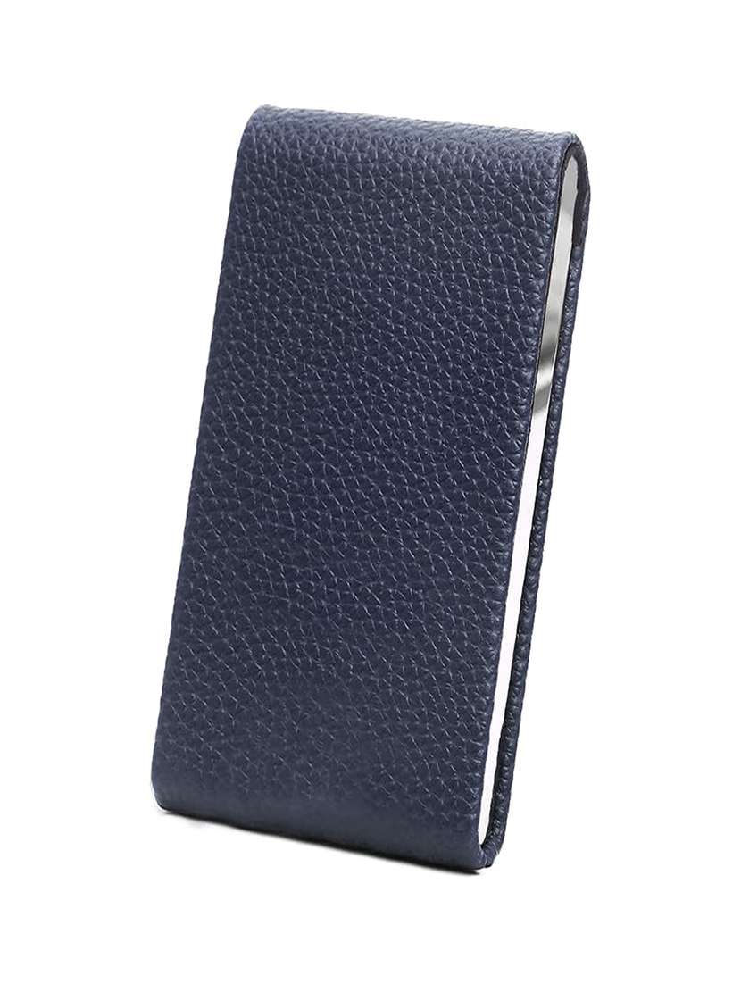 blue leather wallet with magnetic closure - 22567781 -  Standard Image - 2