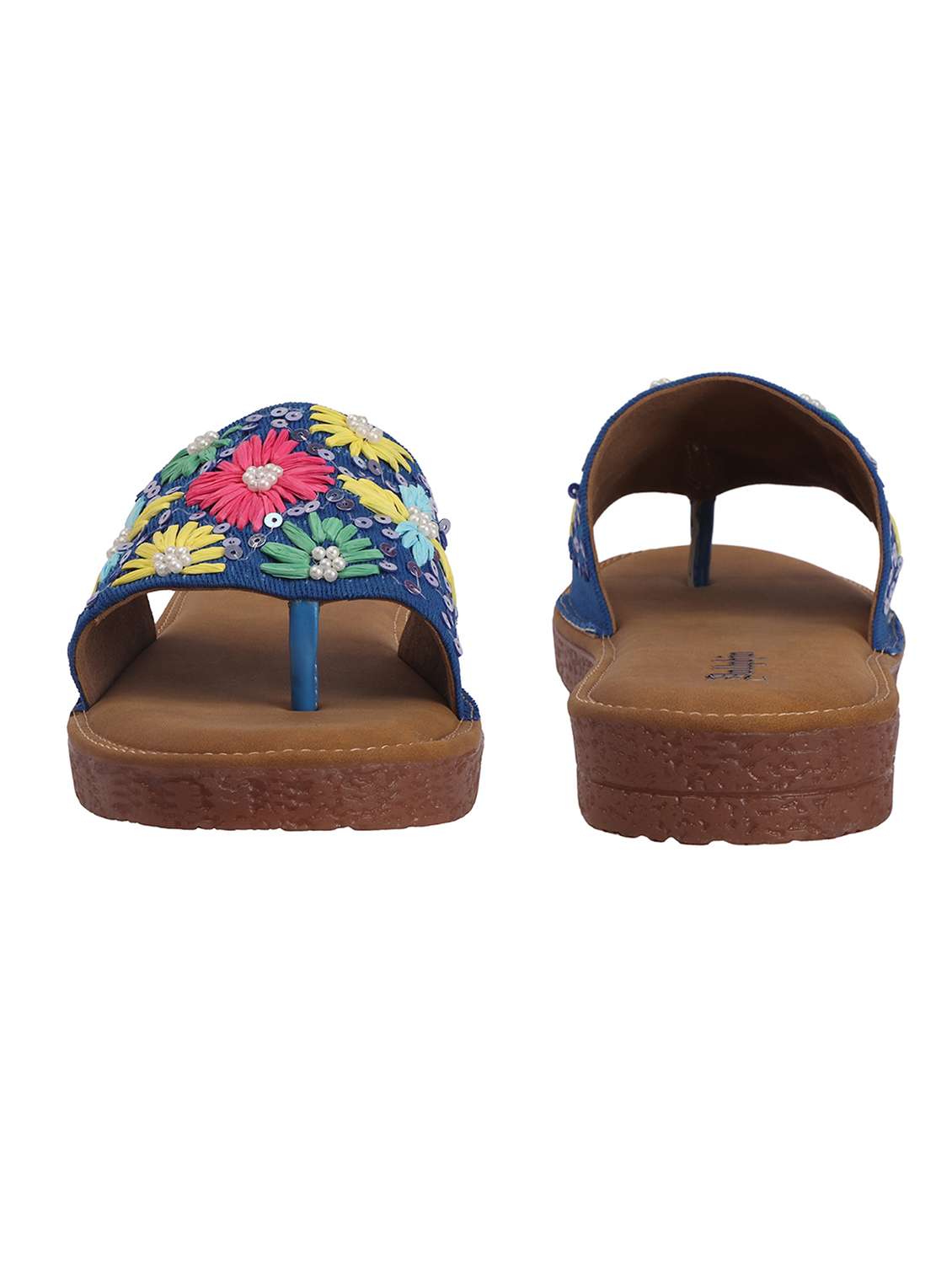 women embroidered toe separator flats - 22567788 -  Standard Image - 2