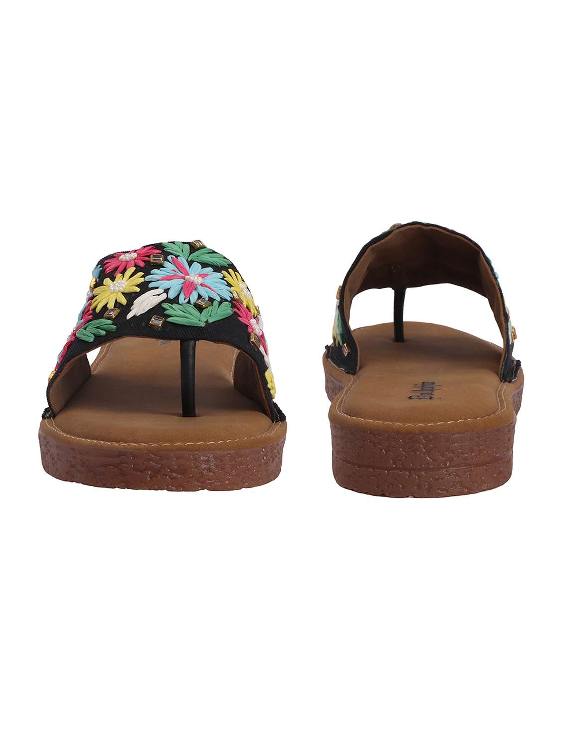 women embroidered toe separator flats - 22567792 -  Standard Image - 2