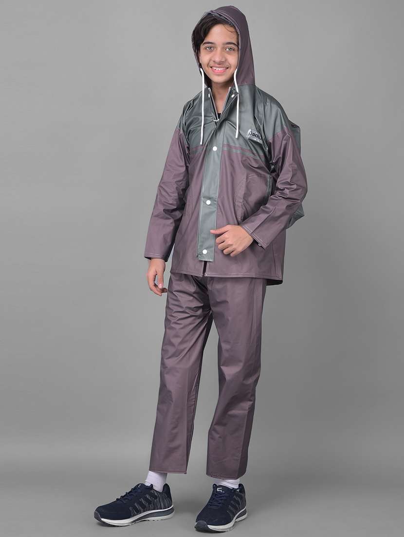 unisex colourblocked long sleeves rain suit - 22567826 -  Standard Image - 2