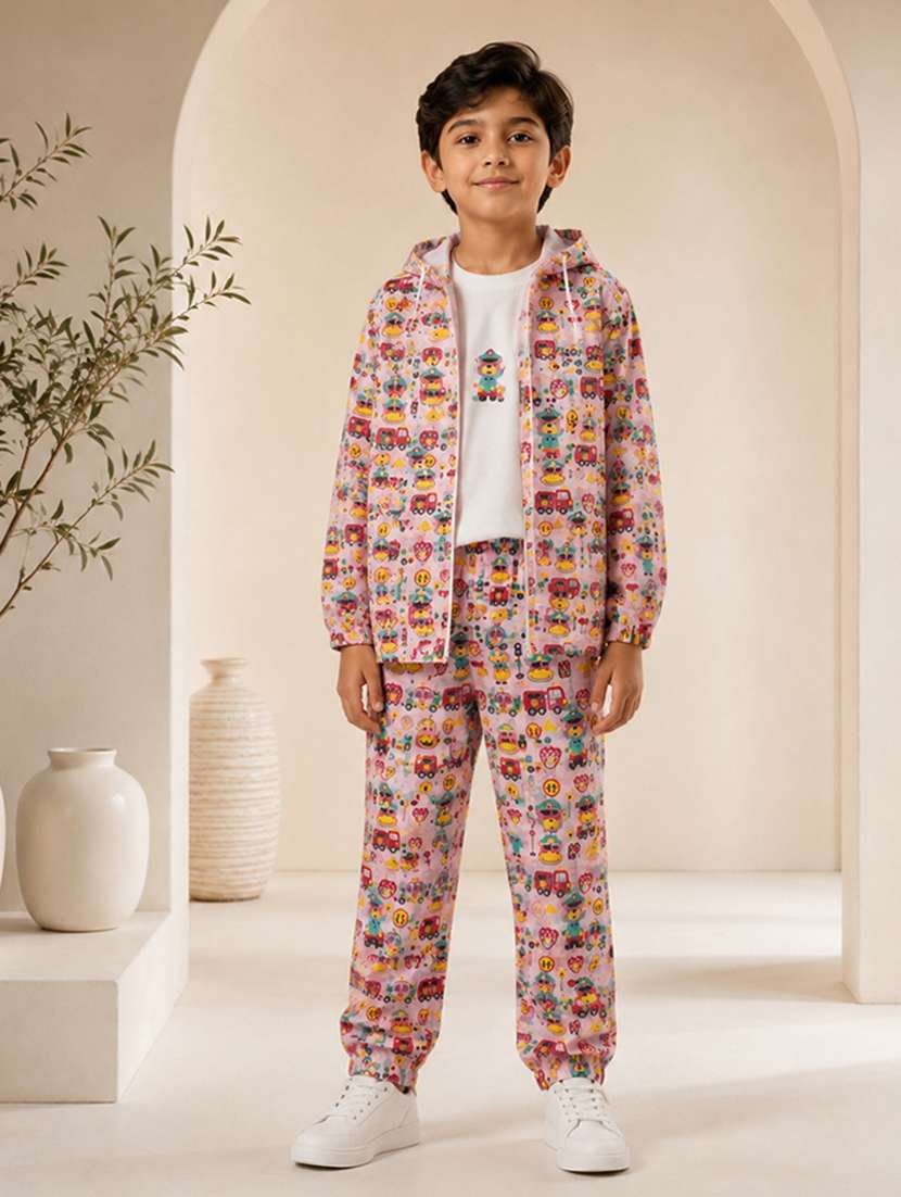 unisex printed long sleeves rain suit