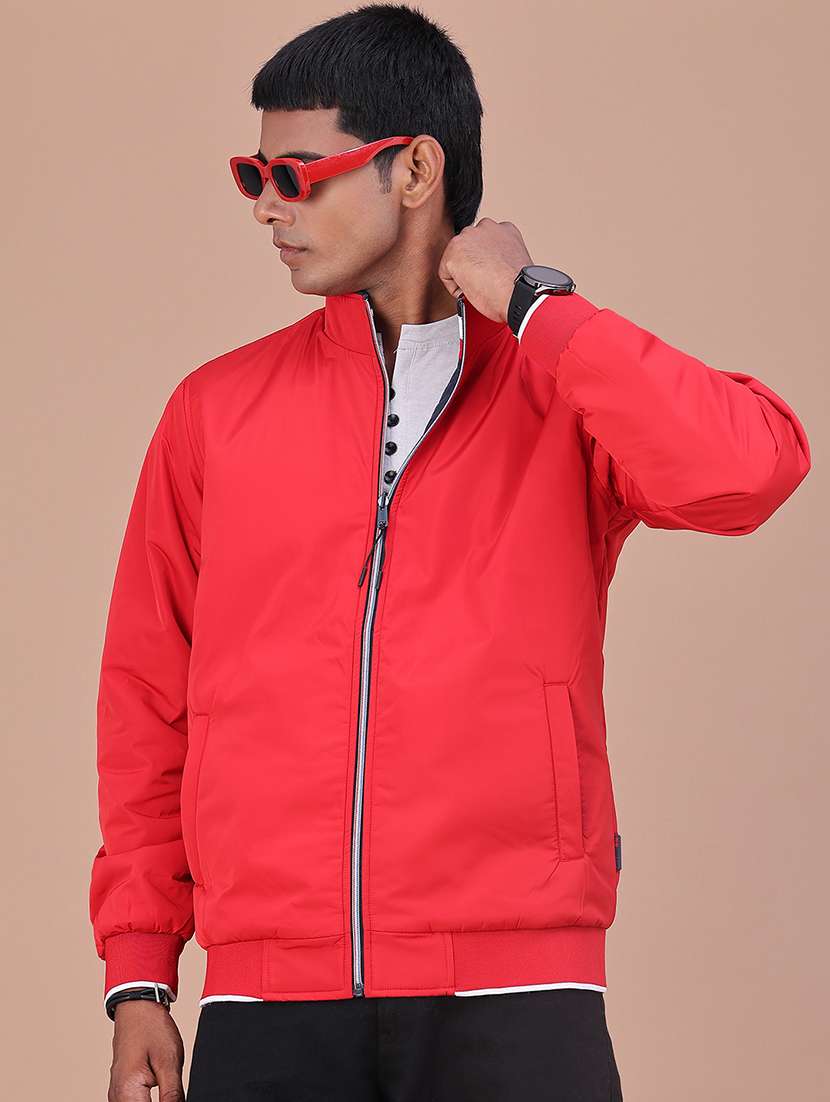 Men Solid Long Sleeves Reversible Bomber Jacket - 22568651 -  Standard Image - 2