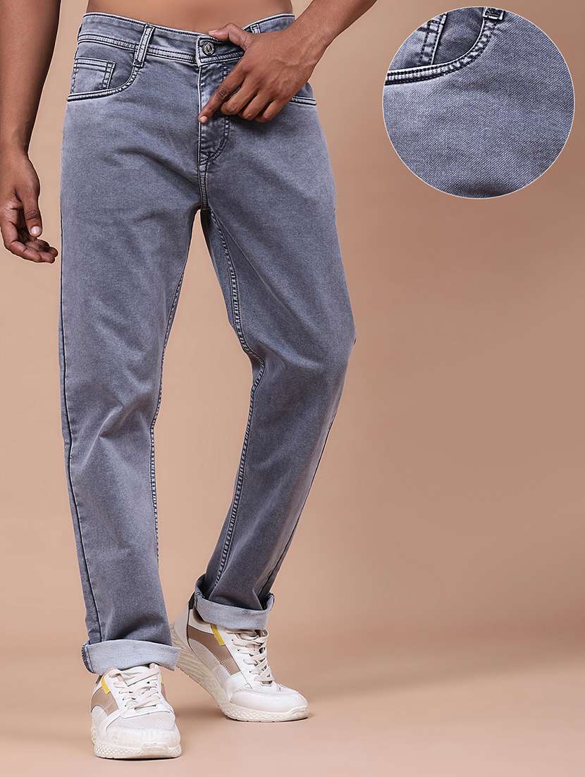 Men Washed Mid Rise Full Length Tapered Jeans - 22568688 -  Standard Image - 2