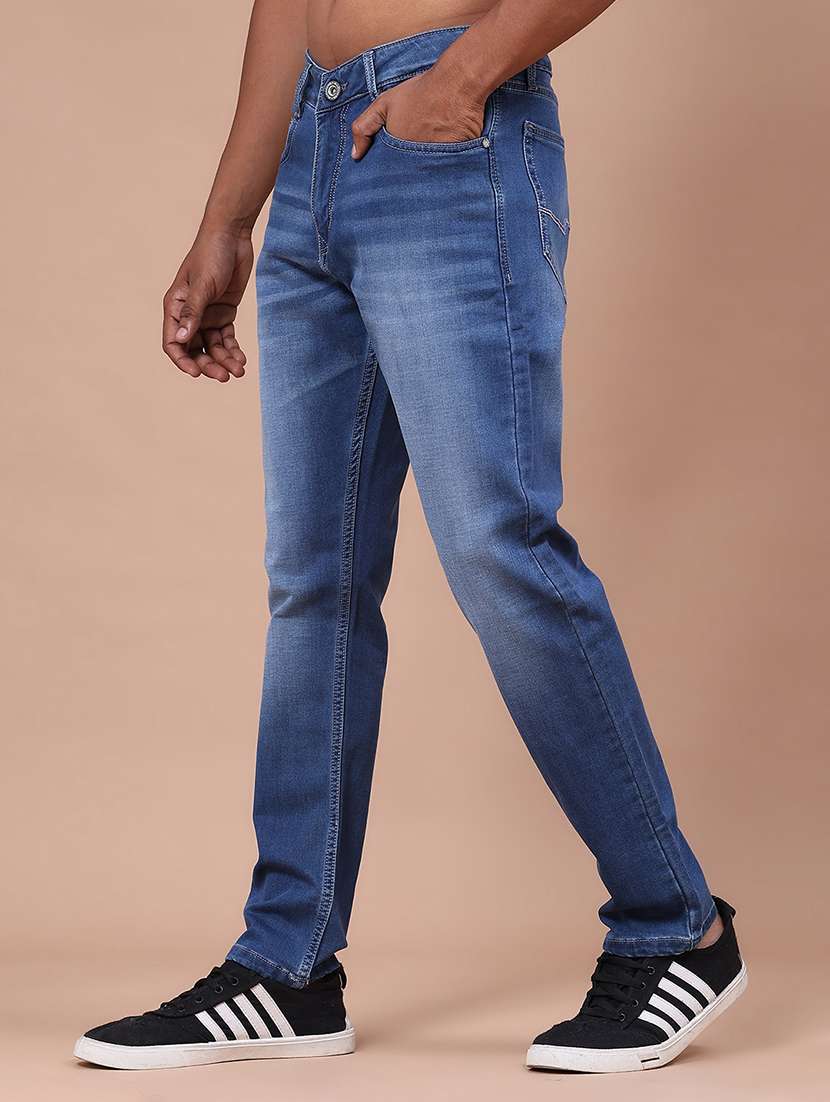 Men Washed Mid Rise Full Length Straight Jeans - 22568694 -  Standard Image - 2