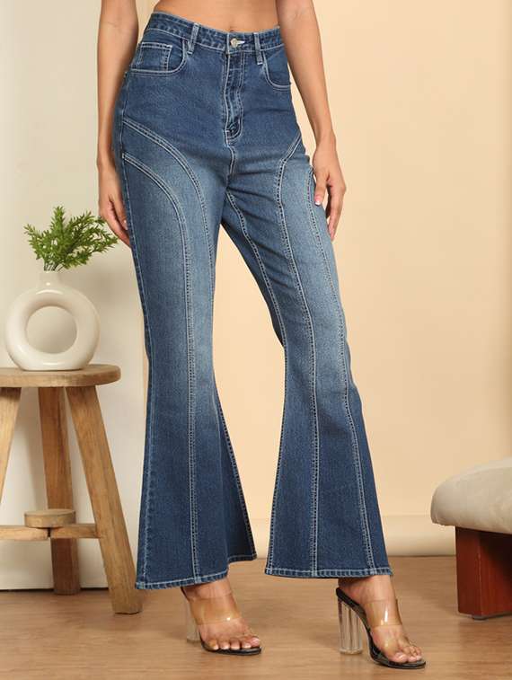women washed mid rise bootcut jeans - 22568952 -  Standard Image - 2