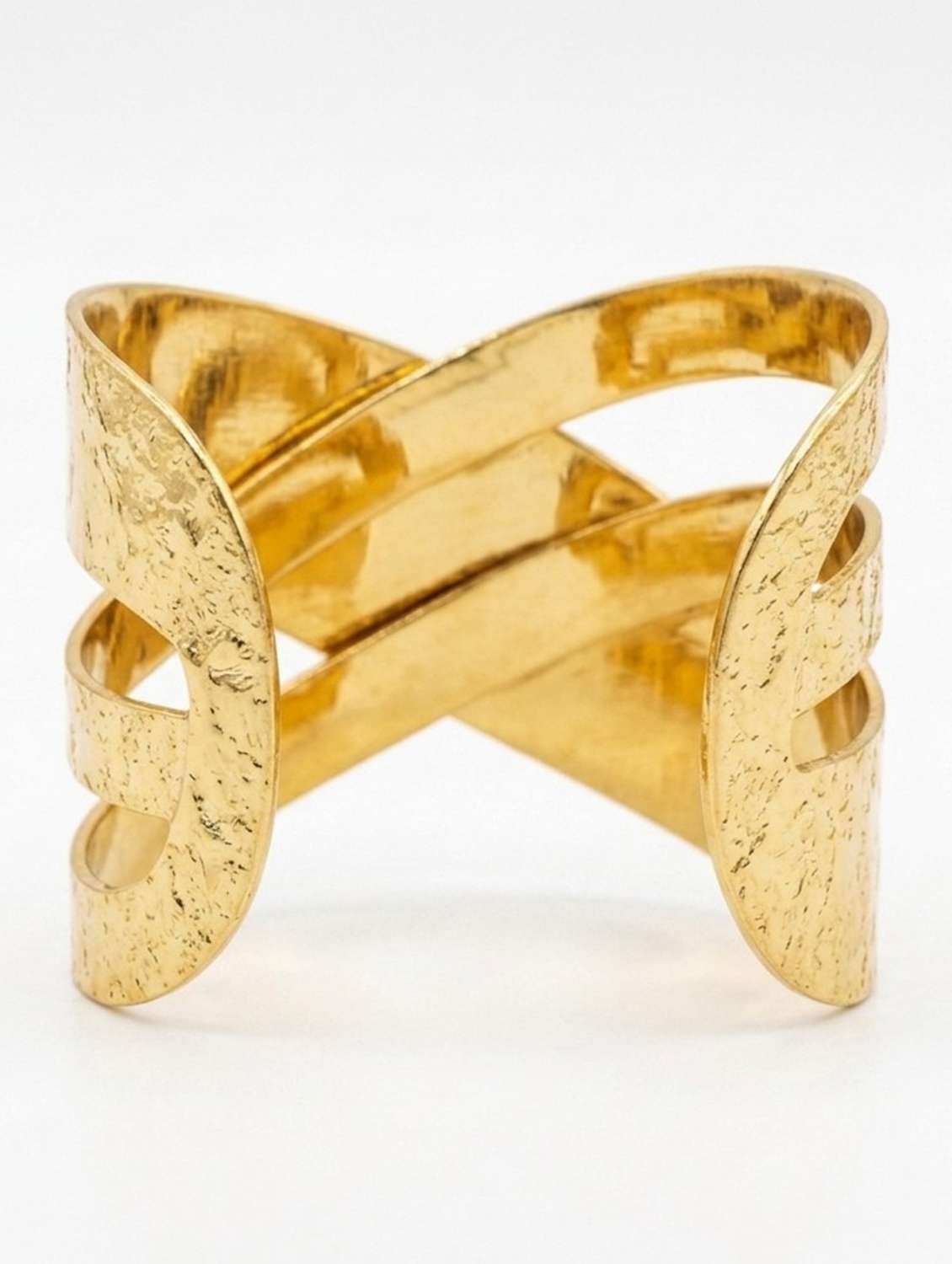 women gold textured wide cuff bangle - 22568955 -  Standard Image - 2