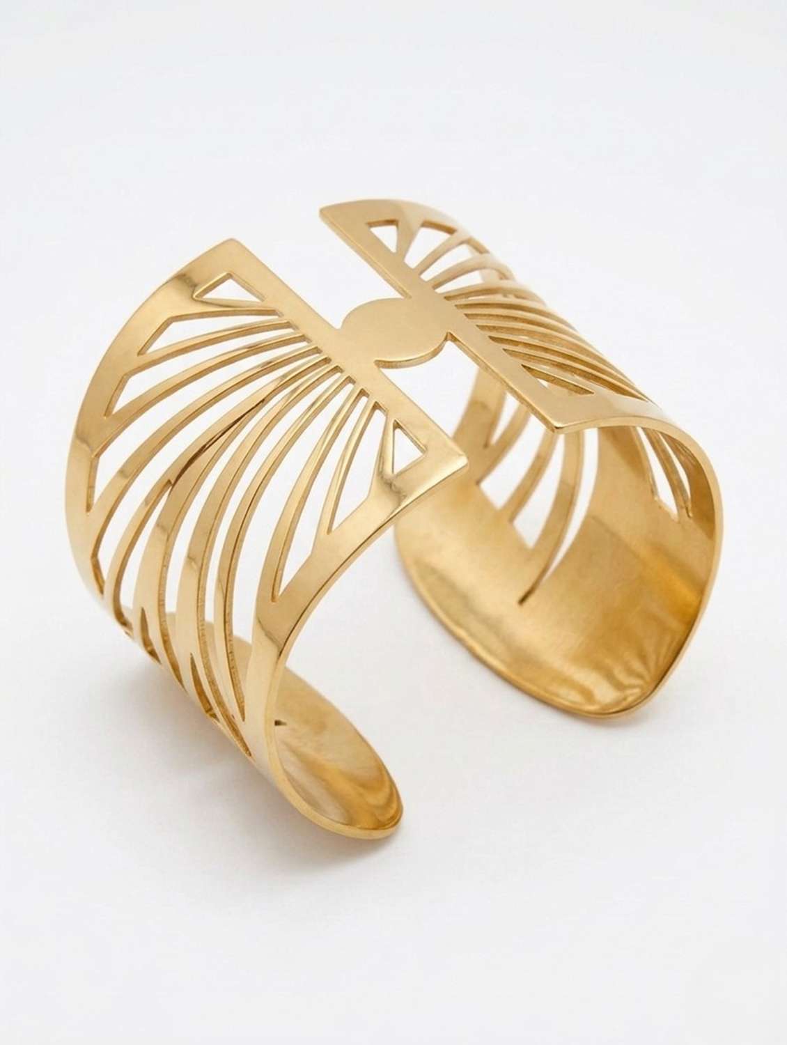 gold wide cuff bracelet - 22568958 -  Standard Image - 2